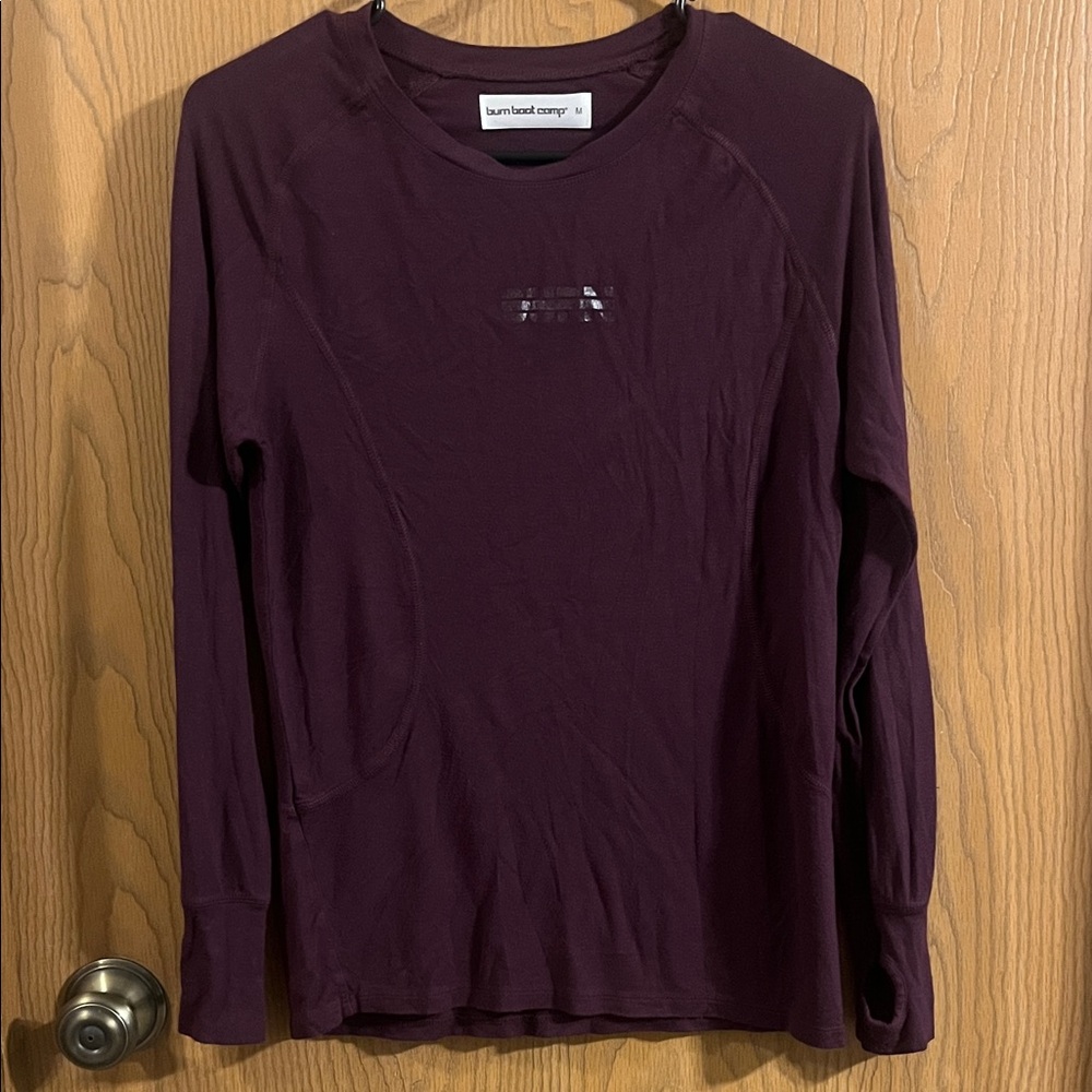 Burn Boot Camp Women's‎ Maroon Lightweight Long Sleeve Top Medium